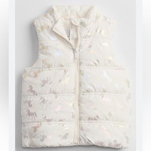 Girls Unicorn Puffer Vest